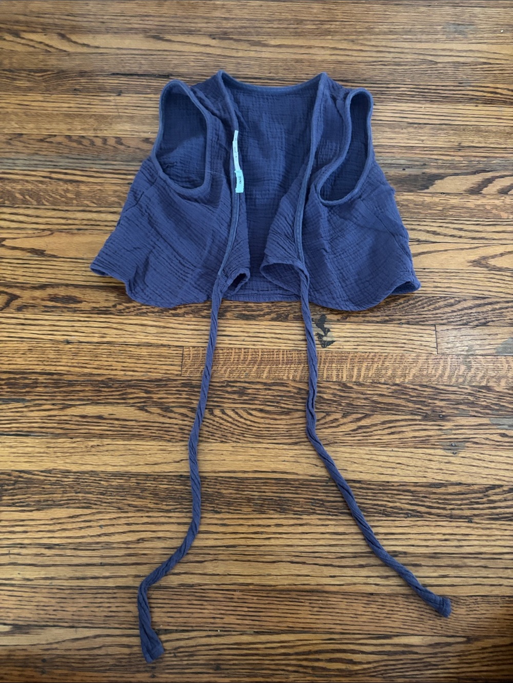 Kimchi Blue Navy Blue Cropped Tie-Front Vest